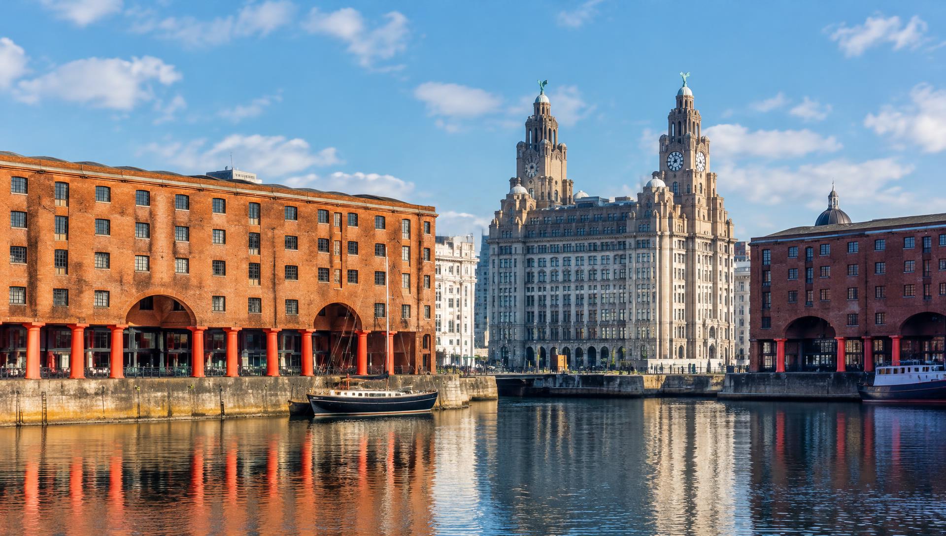 The Royal Albert Dock with the Royal Liver Building behind